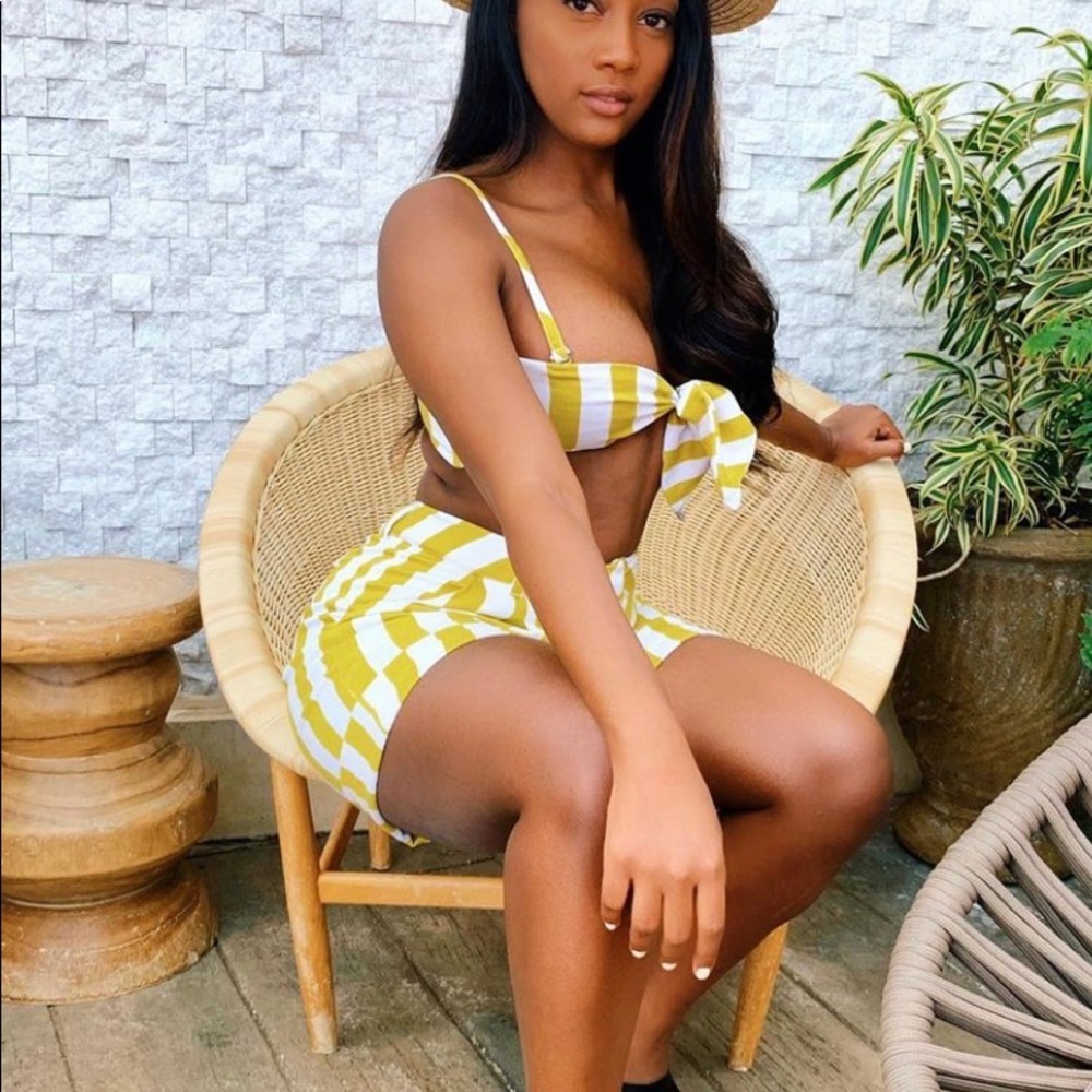 LPA Striped Bandeau & Bermuda Short Set